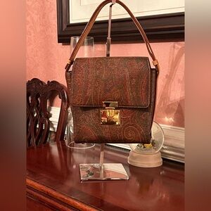 Vintage Etro Milano Classic Paisley Signature Crossbody. Made in Italy 1996